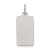 Sterling Silver Rhod-plate Eng. Rect. Polish Front/Satin Back Disc Charm